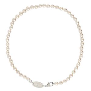 25 FW 비비안 웨스트우드 Stuart 오브 로고 펄 링크 네크리스 63010087 02P155 IM