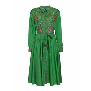 [KENZO] 라프리마 여성 니 Length 페이즐리 플라워 셔츠 원피스 FC62RO0979I257 그린 /8