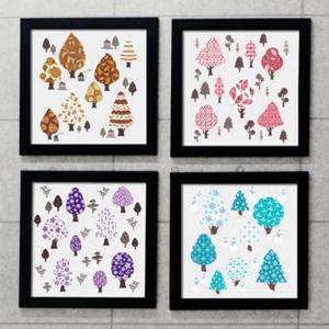 아트박스/꾸밈 cy912-산뜻한사계절트리_액자세트