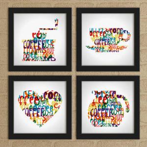 아트박스/꾸밈 cu477-레인보우커피타이포패턴_액자세트