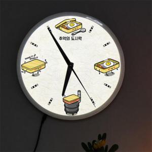 아트박스/꾸밈 nf055-LED시계액자25R_추억의도시락