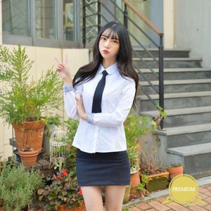 아트박스/두두 교복몰 여성 둥근카라 셔츠 (둥근카라 밝은블루)