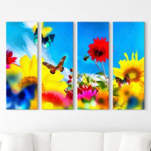 아트박스/꾸밈 cw969-나비들의꽃밭_대형노프레임액자세트