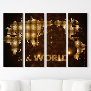 아트박스/꾸밈 cw963-인더월드_세계지도_대형노프레임액자세트