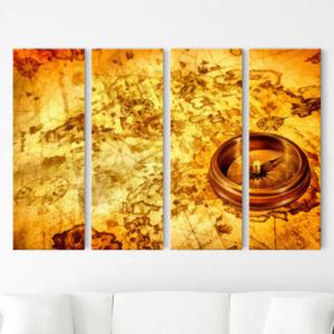 아트박스/꾸밈 cw988-빈티지나침반여행_대형노프레임액자세트