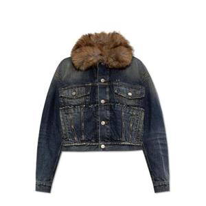 발렌시아가 퍼 칼라 데님 재킷 831706TSW72 5002 TP936589566