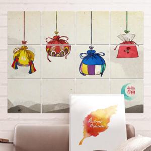 아트박스/꾸밈 ii776-멀티액자_주렁주렁복주머니