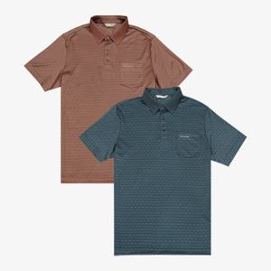 [크로커다일남성]자카드 실크 혼방 반팔 카라티 CDAABTTS2408_JJ