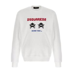Dsquared2 로고 프린트 크루넥 스웨트셔츠 S74GU0730S25516 100 TP944710510
