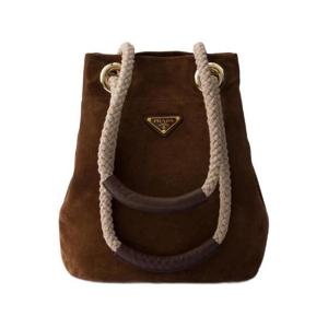 프라다 스몰 마리너 스웨이드 버킷백 코코아 브라운 1BE082-2HAE-F0324