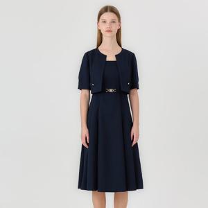 [라인어디션]반소매 자켓 플레어 원피스 (NNOPOF60)