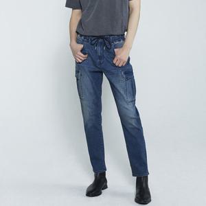 [버커루]남녀공용 카고 밴딩 배기 쿨맥스 데님 팬츠 B232DP245P