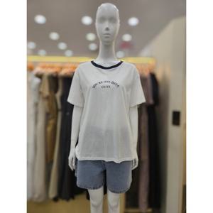 [플라스틱아일랜드]배색 레터링 티셔츠 PR7XB3T1_DJ