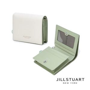 [질스튜어트] 아이보리 로고배색 소가죽 2단 반지갑 JAWA5F922I2