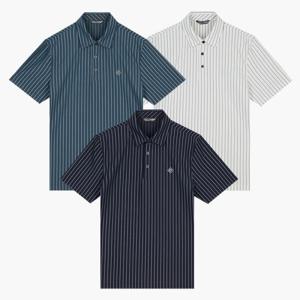 [크로커다일남성]나일론 버티컬 스트라이프 카라티 CDAAATS2452_