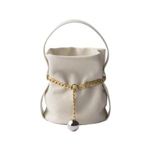 프라다 쁘띠 삭 누아 나파 레더 미니 버킷 백 화이트 1BE088-2DX8-F0009