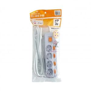 현대 멀티탭 개별 4구 3M HMP-43 박스(25개입)