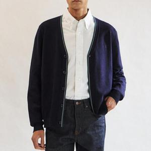 [닥스]티핑 배색 포인트 가디건 네이비__DLA1SWCD101N1