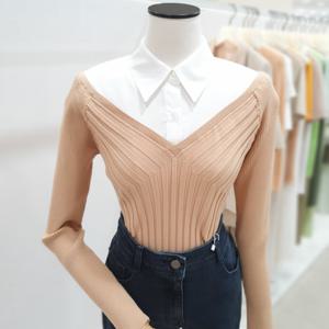 [잇미샤]셔츠 카라 니트 풀오버 ITOAKPO940