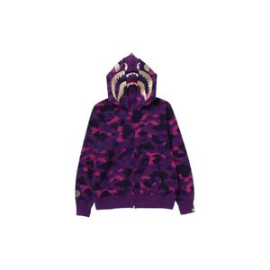 베이프 컬러 카모 더블 샤크 풀 집 후드 로얄 퍼플 0ZXSWM115001M