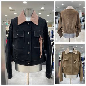 [에고이스트]카라 배색 페이크 레더 자켓 ER4TZ400