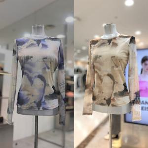 [에고이스트]나염 프린팅 슬림 라운드 티셔츠 EQ3CL861HJ_DG