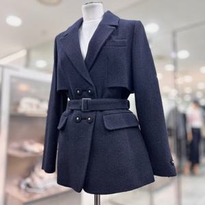 [에고이스트]덧장 포인트 더블 버튼 벨티드 자켓 EQ4WJ060HJ_DG