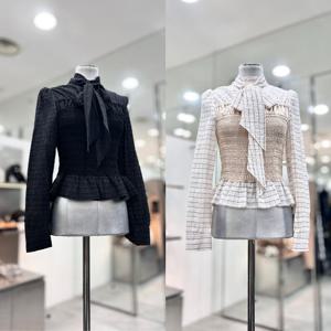 [에고이스트]몸판 스모킹 페미닌 타이 블라우스 EQ4WB960HJ_DG