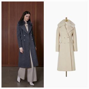 [에고이스트]탈부착 퍼 카라 더블슬림 롱 코트 EQ4WC160_DG