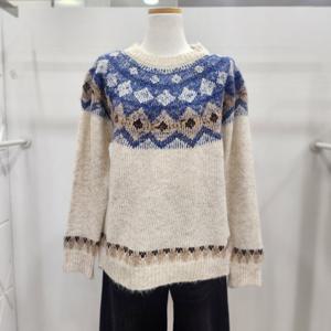 [밸리걸]패턴 루즈라운드니트티816650