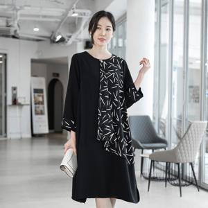 [모슬린]엄마옷 터치 쉬폰 원피스 515FGH367 마담/중년여성/빅사