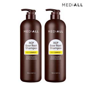 메디올 알시피 비어루트 탈모케어 샴푸 1000ml (화이트머스크향) 2개