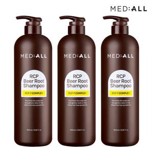 메디올 알시피 비어루트 탈모케어 샴푸 1000ml (화이트머스크향) 3개