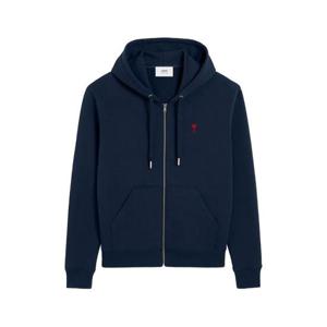 AMI Paris 아미 드 쾨흐 지퍼 오가닉 코튼 후디 E26BFUSW435730