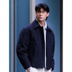 [리얼지오지아][25FW] 네이비 울 블렌디드 덕다운 점퍼 ADF4JJ1803