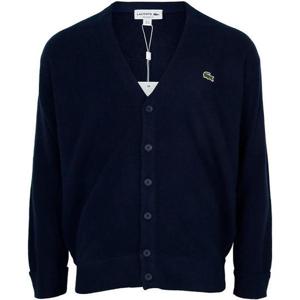 라코스테 25FW 블루마린 릴렉스드 핏 링스링스 울 카디건 AH0397 166