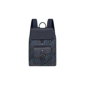 디올 새들백팩 플랩 디올 오블리크 트리오 자카드   그레인드 카프스킨 딥 블루 딥 블루 1ADBA200DJD-H585