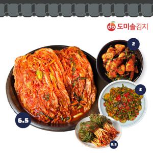 [도미솔] 명인곳간포기김치6.5kg+총각김치2kg+부추오이송송김치2kg+맛있는 파김치0.5kg, 총 11kg