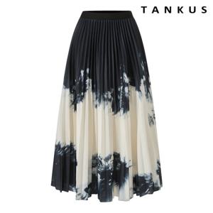 [탱커스]그라데이션 컬러 플리츠 밴딩 롱 스커트 (TY1SK007L0)