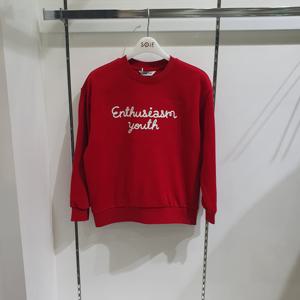 [소이]레드 체인 자수 맨투맨티 26S5453_KG