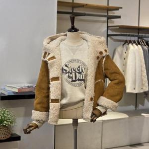 [반에이크]VB5ZJPM501Z_리버시블 후드 무스탕