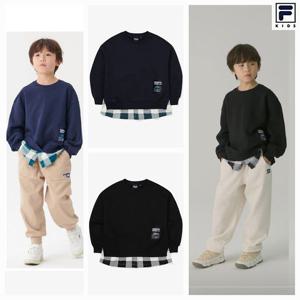 [휠라키즈]따뜻한 어반 체크 레이어 기모 맨투맨티 FK2POF4503X  69,000원[남여공용]