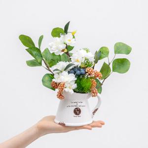 벚꽃 조화 화분 폴리안 포트 set 25cm 인테리어 봄 테이블 장식 소품 행사 꾸미기