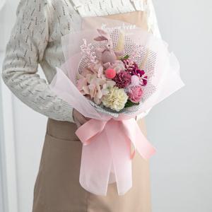 비누 장미 카네이션 조화 꽃다발 팜파스 토끼 52cm 2컬러 인테리어 꽃 선물 장식