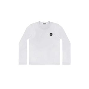 Play Comme des Garcons플레이 꼼데가르송 블랙 하트 롱슬리브 티셔츠 화이트 AZ-T120-051-2