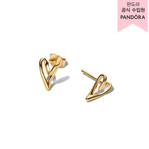 [판도라(주얼리)][백화점 보증서 제공] 오가니컬리 쉐입드 하트 스터드 이어링 264393C00