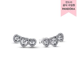 [판도라(주얼리)][백화점 보증서 제공] 헤일로 하트 트릴로지 스터드 이어링 294411C01