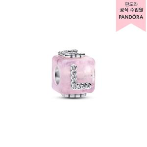 [판도라(주얼리)][백화점 보증서 제공] 핑크 무라노 글래스 러브 큐브 참 794433C01