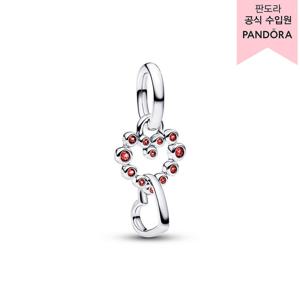 [판도라(주얼리)][백화점 보증서 제공] 커넥티드 하트 & 레드 스톤즈 댕글 참 794435C01