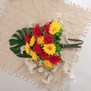 국화 성묘 꽃다발 조화 프라임 어렌지 65cm 2컬러 납골당 산소 추모 장식 수목장